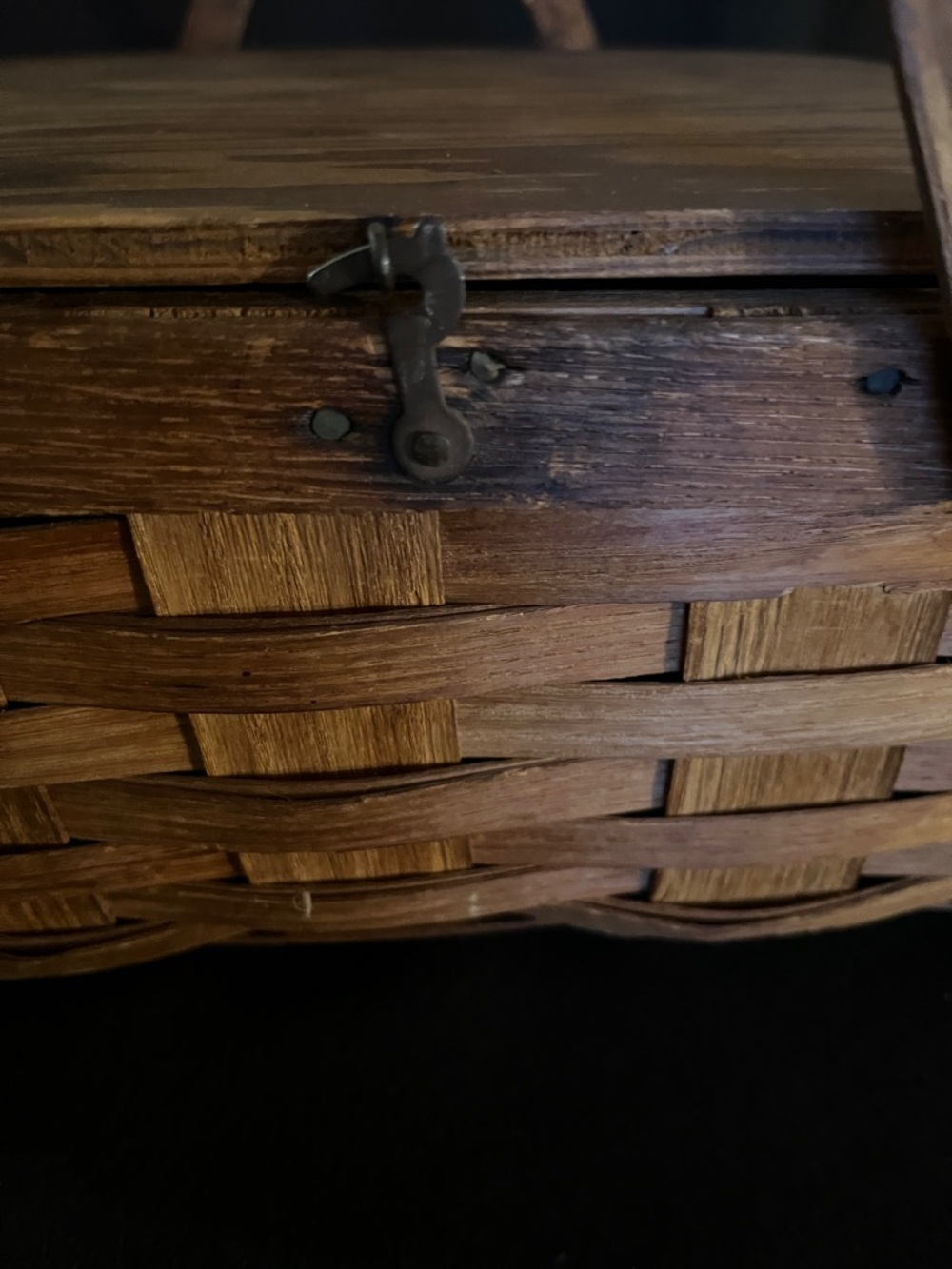 Antique Splitwood Pie Basket / Picnic Basket - Picture 2 of 11